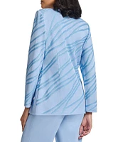 MISOOK Abstract Knit V-Neck Long Sleeve Jacket