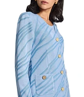 MISOOK Abstract Knit V-Neck Long Sleeve Jacket