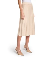 MISOOK Braided Texture Knit Pull-On Flare Midi Skirt