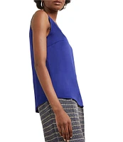 MISOOK Crepe De Chine Woven Round Neck Sleeveless Tank