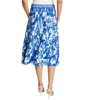 MISOOK Floral Jacquard Knit A-Line Midi Skirt