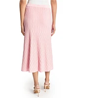 MISOOK Geometric Knit Flare Midi Skirt