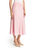MISOOK Geometric Knit Flare Midi Skirt