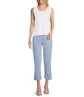 MISOOK Knit Double Scoop Neck Sleeveless Tank