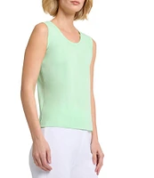 MISOOK Knit Double Scoop Neck Sleeveless Tank
