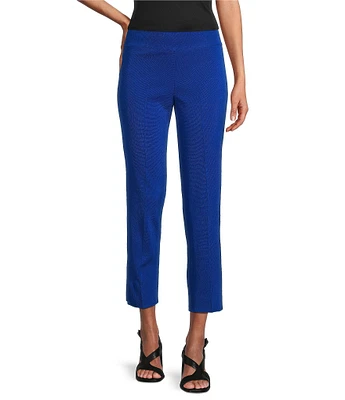 MISOOK Knit Flat Front Slim Leg Ankle-Length Pull-On Pants