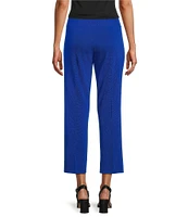 MISOOK Knit Flat Front Slim Leg Ankle-Length Pull-On Pants