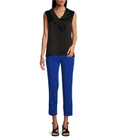 MISOOK Knit Flat Front Slim Leg Ankle-Length Pull-On Pants