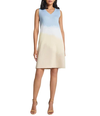 MISOOK Landscape Knit V-Neck Sleeveless Dress