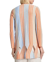 MISOOK Lurex Multi-Stripe Jewel Neck Bracelet Sleeve Diamond Cutout Jacket