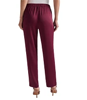 MISOOK No-Roll Waist Straight Leg Pull-On Ankle Pants