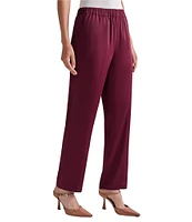 MISOOK No-Roll Waist Straight Leg Pull-On Ankle Pants