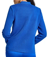 MISOOK Ottoman Knit Mandarin Collar Long Sleeve Jacket