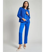 MISOOK Ottoman Knit Mandarin Collar Long Sleeve Jacket