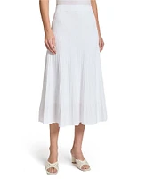 MISOOK Ribbed Knit A-Line Midi Skirt