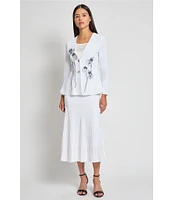 MISOOK Ribbed Knit A-Line Midi Skirt