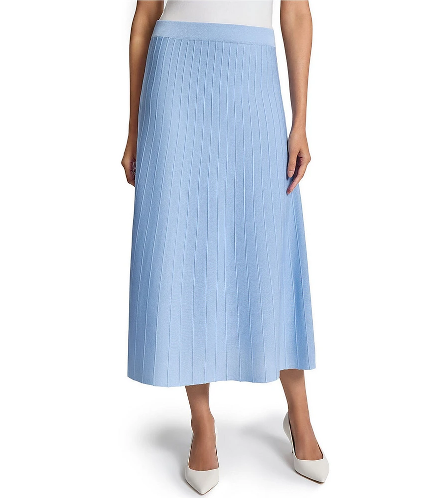 MISOOK Ribbed Knit A-Line Pull-On Skirt