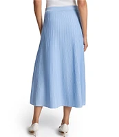 MISOOK Ribbed Knit A-Line Pull-On Skirt