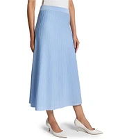 MISOOK Ribbed Knit A-Line Pull-On Skirt