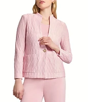 MISOOK Textured Knit Stand Collar V-Neck Bracelet Sleeve Jacket