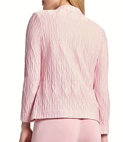 MISOOK Textured Knit Stand Collar V-Neck Bracelet Sleeve Jacket