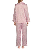 Miss Elaine Brushed Back Satin Paisley Pajama Set