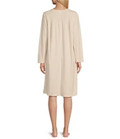 Miss Elaine Brushed Solid Honeycomb Knit Short Nightgown