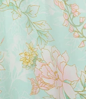 Miss Elaine Floral Print Short Sleeve Round Neck Knit Short Nightgown