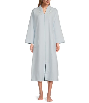 Miss Elaine Micro Fleece Long Zip Front Robe