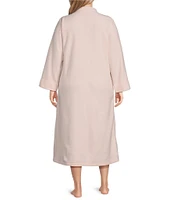 Miss Elaine Plus Size Micro Fleece Long Zip Front Robe