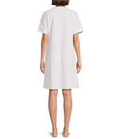 Miss Elaine Printed French Terry Short Snap Robe