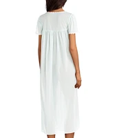 Miss Elaine Silk Essence Solid Long Nightgown