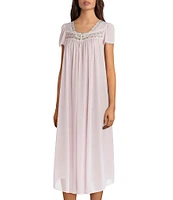 Miss Elaine Silk Essence Solid Long Nightgown