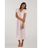 Miss Elaine Silk Essence Solid Long Nightgown