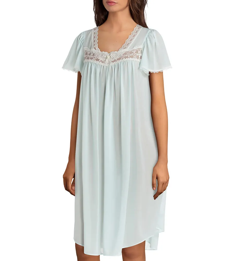 Miss Elaine Silk Essence Solid Short Nightgown