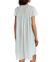 Miss Elaine Silk Essence Solid Short Nightgown