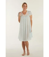 Miss Elaine Silk Essence Solid Short Nightgown