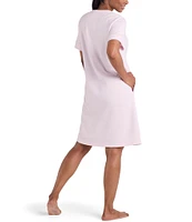Miss Elaine Solid Quilt-In-Knit Short Zip Robe