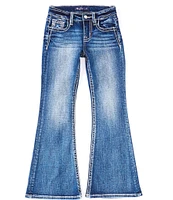 Miss Me Big Girls 7-16 Mid Rise Dark Wash With Embroidered Wing Denim Jeans