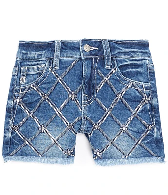 Miss Me Big Girls 7-16 Criss Cross Rhinestone Shorts