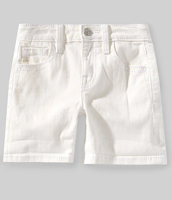 Miss Me Big Girls 7-16 Mid Rise Embellished-Cross Pocketed Denim Shorts