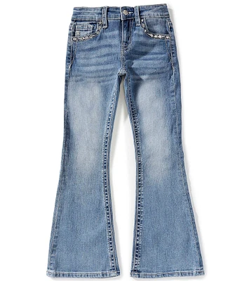 Miss Me Big Girls Mid-Rise Embellished-Winged-Design Bootcut-Leg Jeans