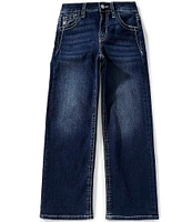 Miss Me Big Girls Mid-Rise Fleur De Lis Wide-Leg Jeans
