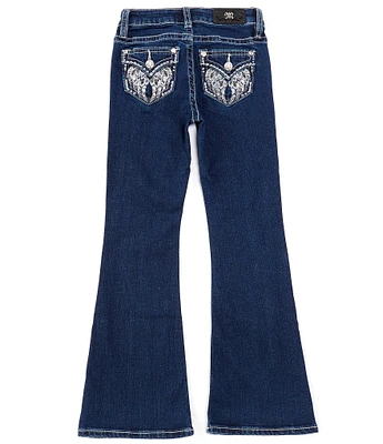 Miss Me Big Girls 7-16 Winged-Pocket-Detailed Mid-Rise Flare-Leg Jeans