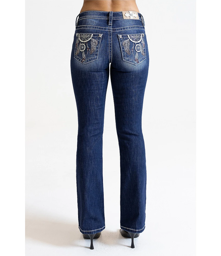 Miss Me Dream Catcher Mid-Rise Bootcut Jeans