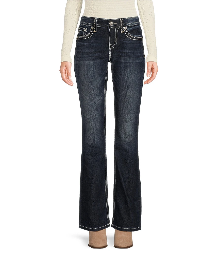 Miss Me Heavy Stitch Flap Pocket Curvy Fit Bootcut Jeans