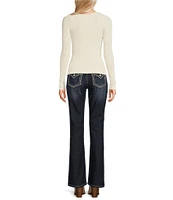 Miss Me Heavy Stitch Flap Pocket Curvy Fit Bootcut Jeans