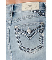 Miss Me Mid Rise Basic Stitch Denim Mini Skirt