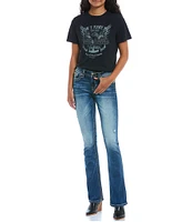 Miss Me Mid Rise Bohemian Dream Catcher Bootcut Jeans