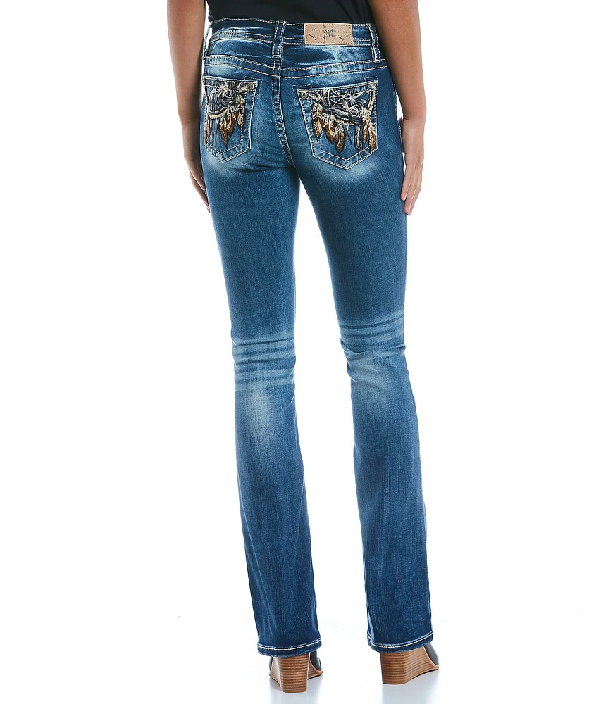 Miss Me Mid Rise Bohemian Dream Catcher Bootcut Jeans